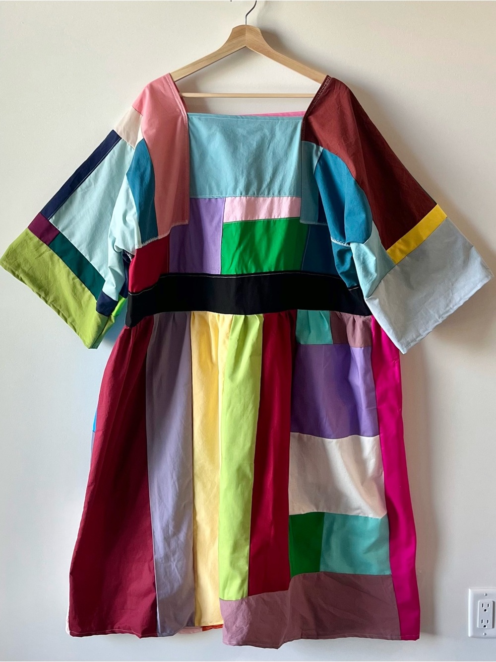 Handmade Quilted Patchwork Colorblock Dress SKU 05033 - Picture 3 of 16